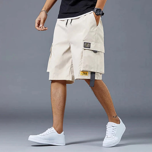 American casual summer men's shorts, wide with multiple pockets 