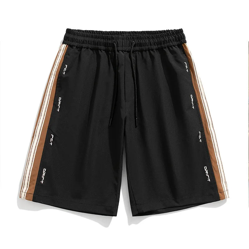 Shorts d'Été Homme - Couleur Unie, Mode Décontractée, Taille Élastique, Noir