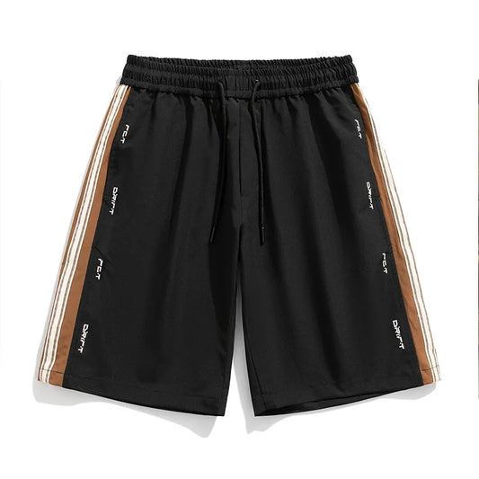 Men's Summer Shorts - Solid Color, Casual Fashion, Elastic Waist, Black