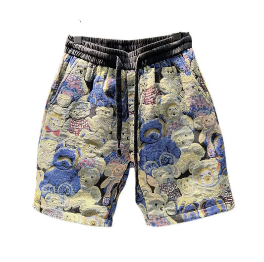 Korean Style Men's Summer Shorts - Bear Pattern