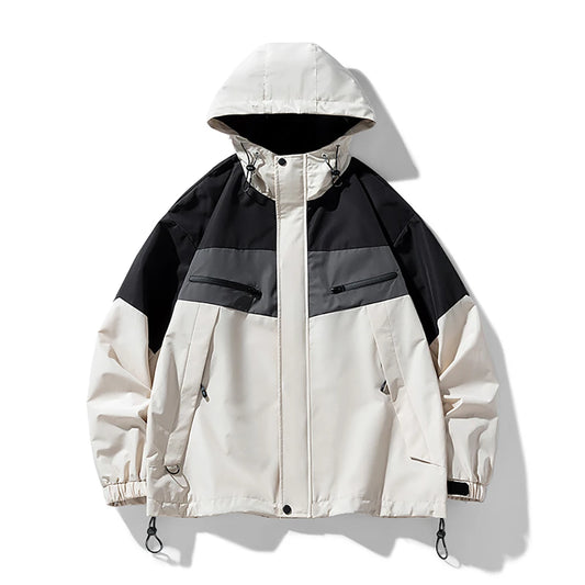 Lightweight mixed Japanese hooded jacket for hiking and fashion 